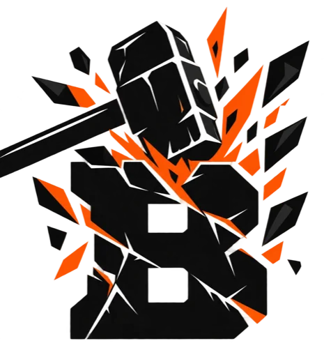 Breakworks hammer and shattered B mark
